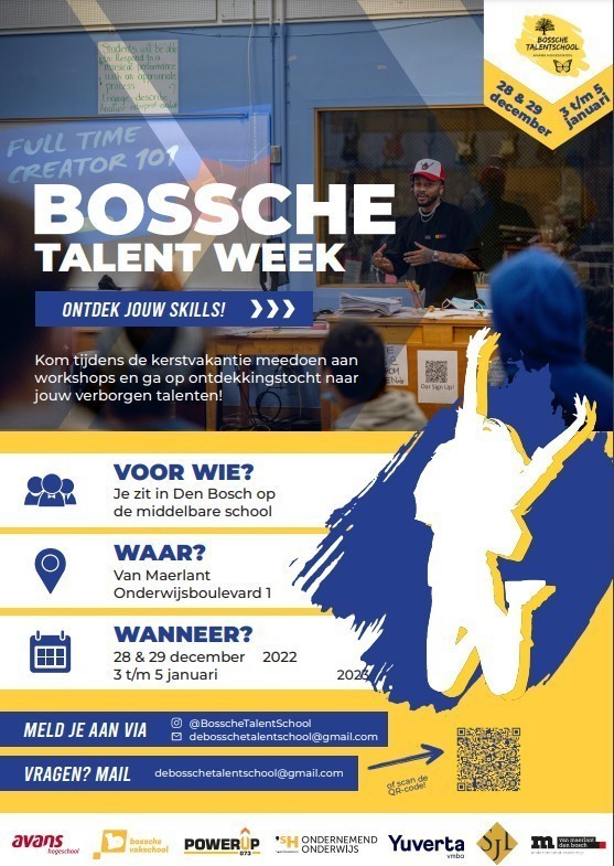 Pierson College - Bossche Talentschool: week vol vette workshops!